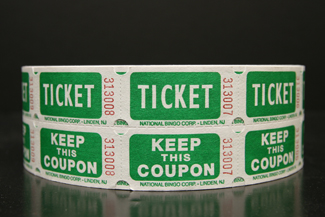 Green Easy Read Raffle Tickets  Raffles, tickets, rolls, 50/50